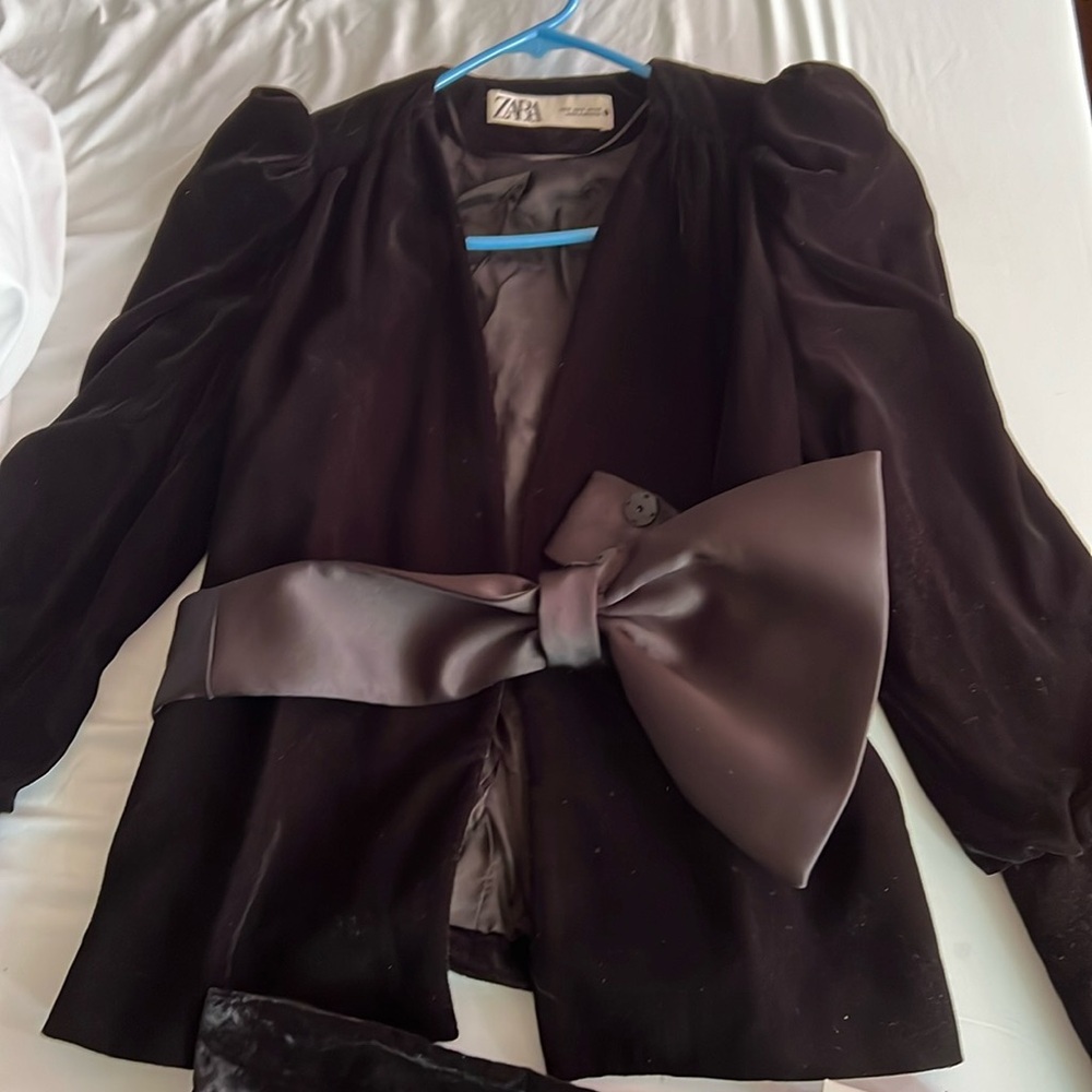 Zara velour jacket and skirt